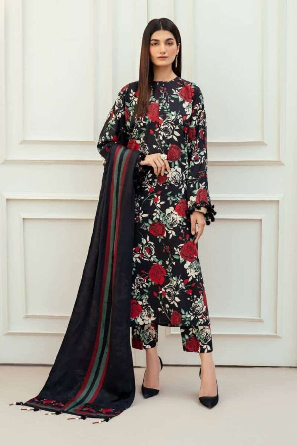 Libaas by Zimal 3PC – Digital Printed Lawn Shirt & Trouser with Monar Dupatta – LBZLP-9777