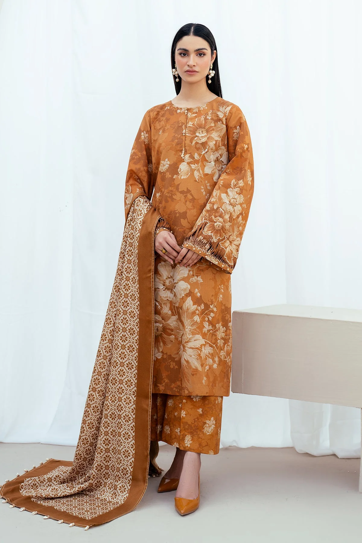 Libaas by Zimal 3PC – Digital Printed Lawn Shirt & Trouser with Monar Dupatta – LBZLP-9778