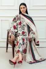 Libaas by Zimal 3PC – Digital Printed Lawn Shirt & Trouser with Monar Dupatta – LBZLP-9779