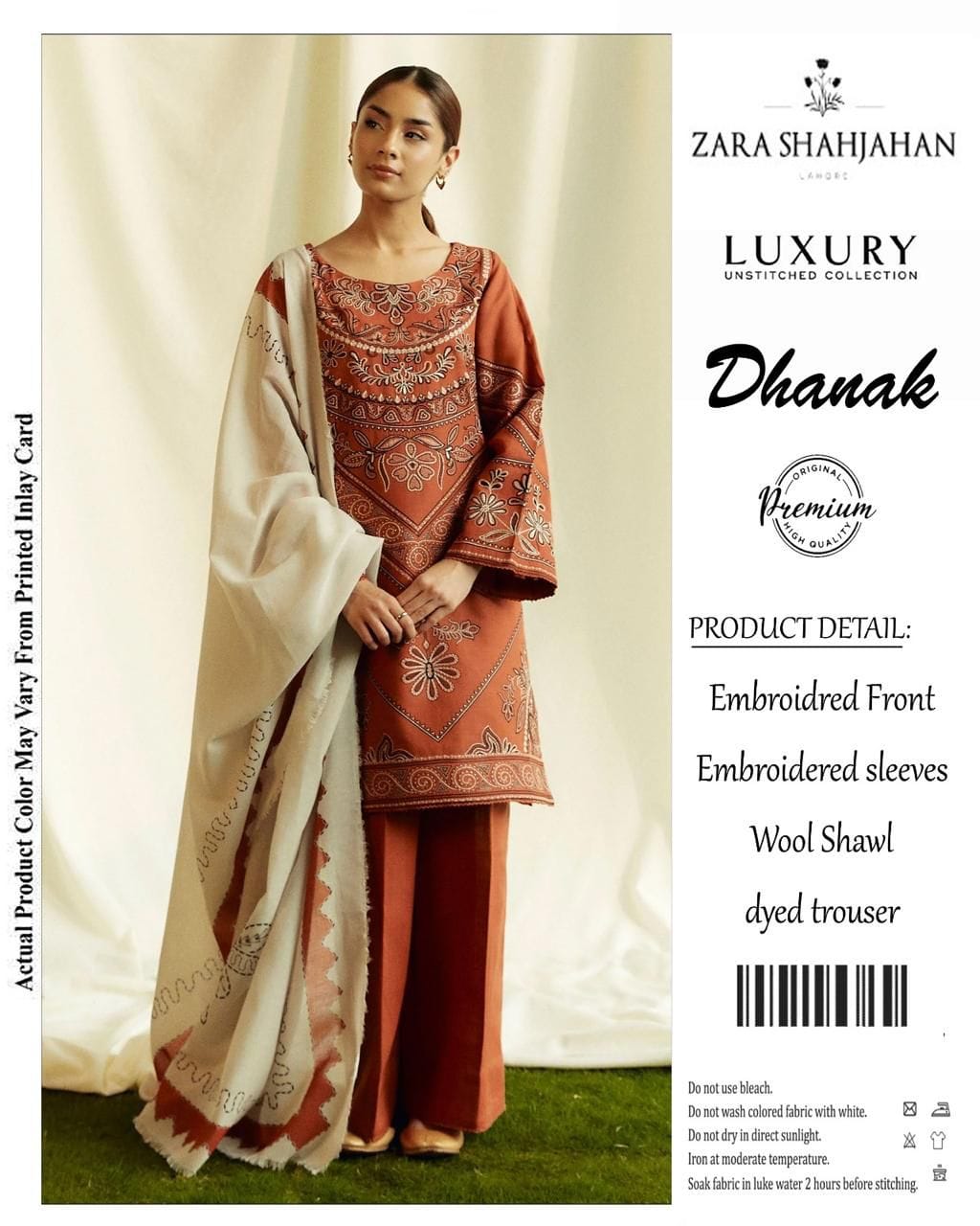 Dhanak 3pc havy embroidery