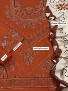 Dhanak 3pc havy embroidery 